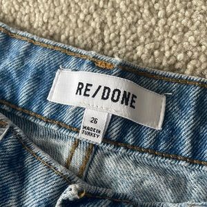 RE/DONE Light Wash High Waist Straight Leg Jeans